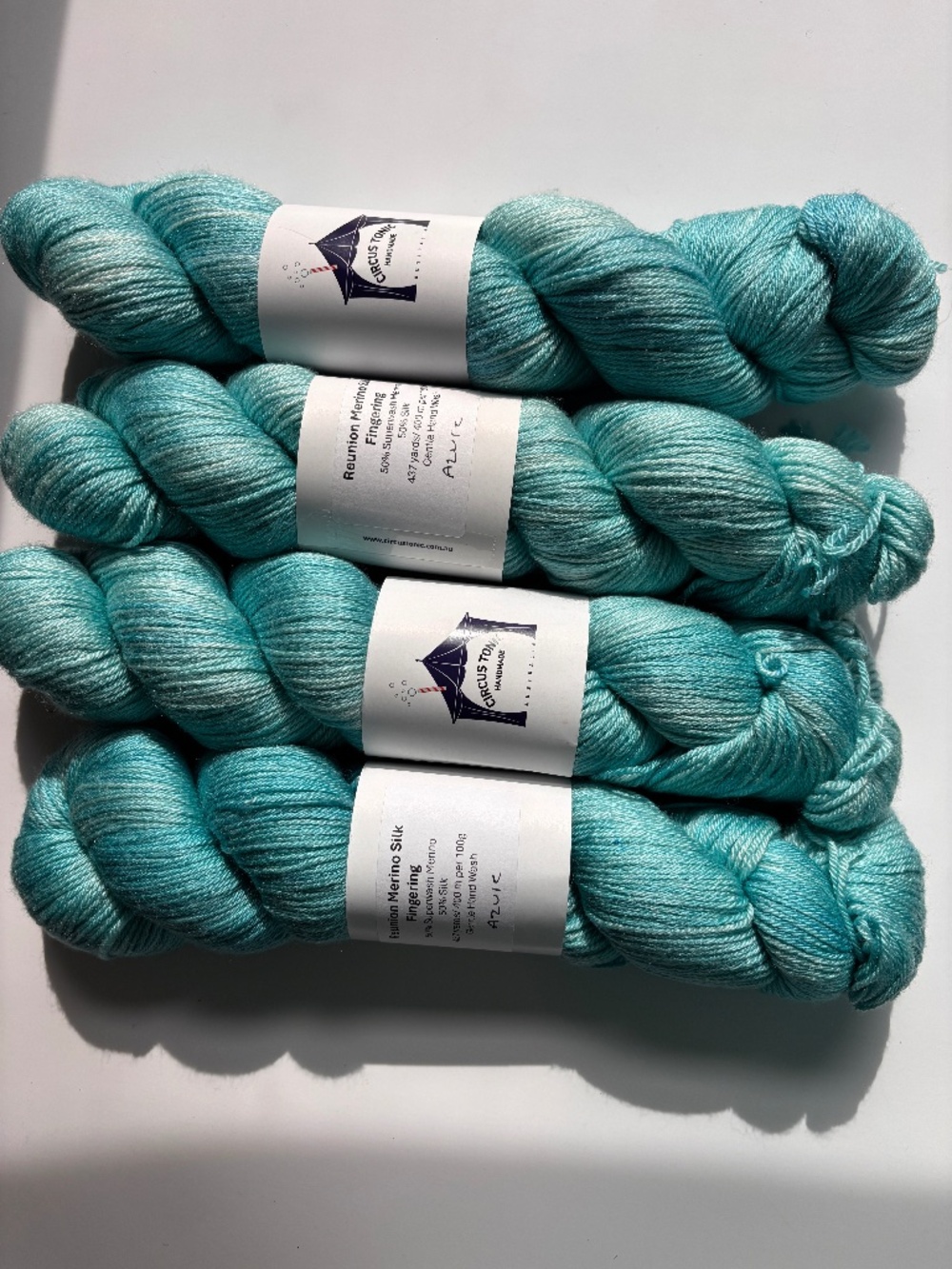 Circus tonic Reunion Merino Silk yarn in "azure"